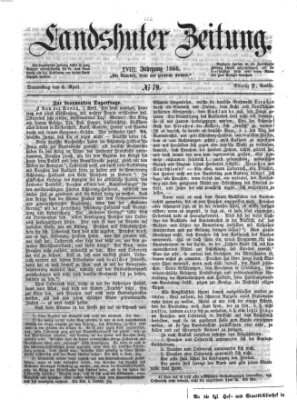 Landshuter Zeitung Donnerstag 5. April 1866