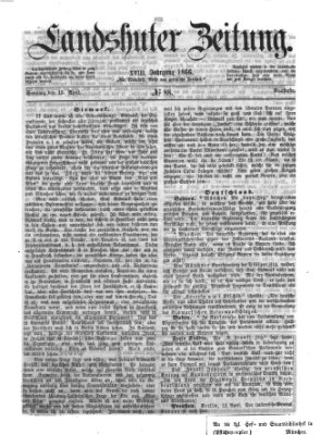 Landshuter Zeitung Sonntag 15. April 1866