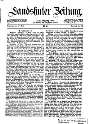 Landshuter Zeitung Donnerstag 19. April 1866