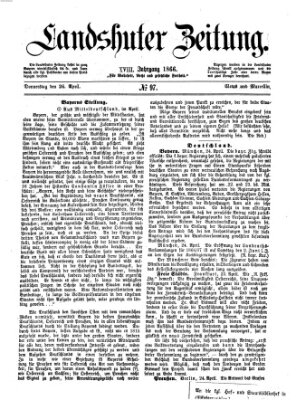 Landshuter Zeitung Donnerstag 26. April 1866