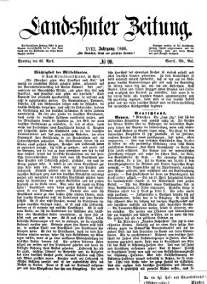 Landshuter Zeitung Samstag 28. April 1866