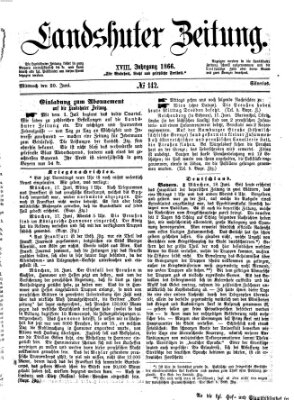 Landshuter Zeitung Mittwoch 20. Juni 1866