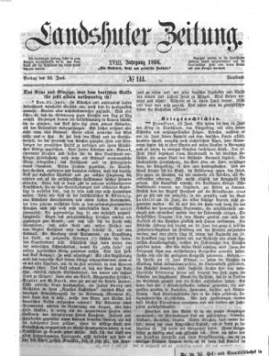 Landshuter Zeitung Freitag 22. Juni 1866