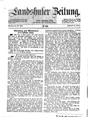 Landshuter Zeitung Sonntag 24. Juni 1866