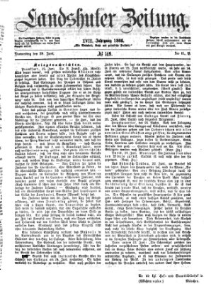 Landshuter Zeitung Donnerstag 28. Juni 1866