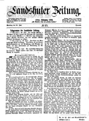 Landshuter Zeitung Samstag 21. Juli 1866