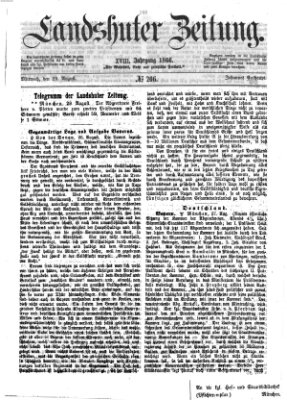 Landshuter Zeitung Mittwoch 29. August 1866