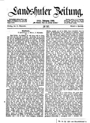 Landshuter Zeitung Dienstag 11. September 1866