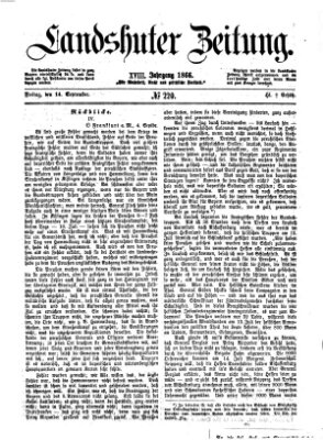 Landshuter Zeitung Freitag 14. September 1866