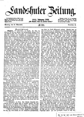 Landshuter Zeitung Sonntag 16. September 1866