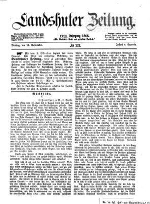 Landshuter Zeitung Dienstag 18. September 1866