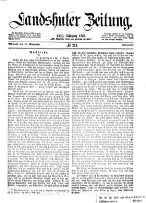 Landshuter Zeitung Mittwoch 19. September 1866