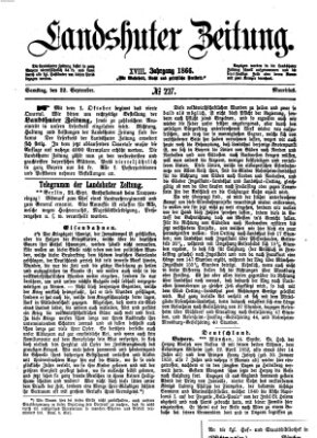 Landshuter Zeitung Samstag 22. September 1866