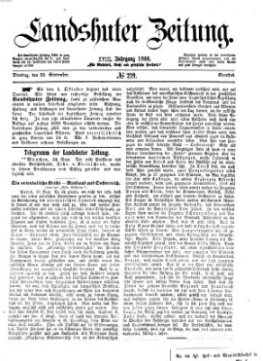 Landshuter Zeitung Dienstag 25. September 1866