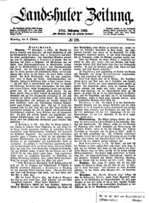 Landshuter Zeitung Samstag 6. Oktober 1866