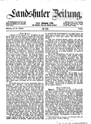 Landshuter Zeitung Sonntag 21. Oktober 1866