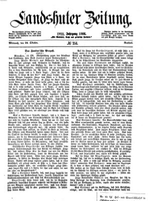 Landshuter Zeitung Mittwoch 24. Oktober 1866