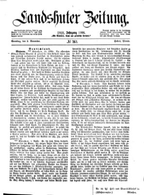 Landshuter Zeitung Samstag 3. November 1866