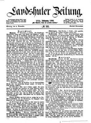 Landshuter Zeitung Sonntag 4. November 1866