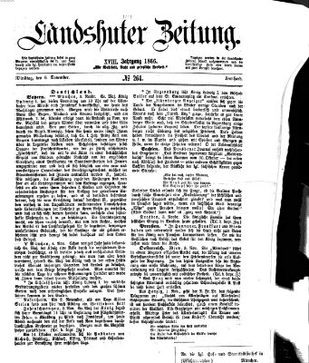 Landshuter Zeitung Dienstag 6. November 1866