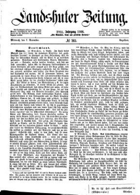 Landshuter Zeitung Mittwoch 7. November 1866