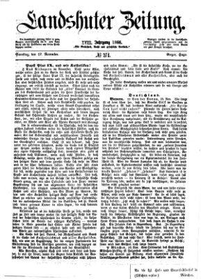 Landshuter Zeitung Samstag 17. November 1866