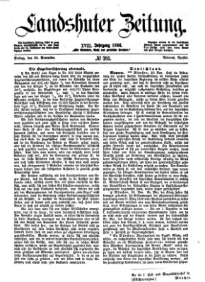 Landshuter Zeitung Freitag 30. November 1866