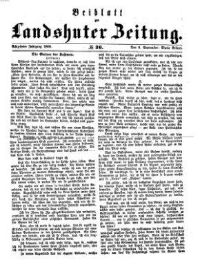 Landshuter Zeitung Samstag 8. September 1866