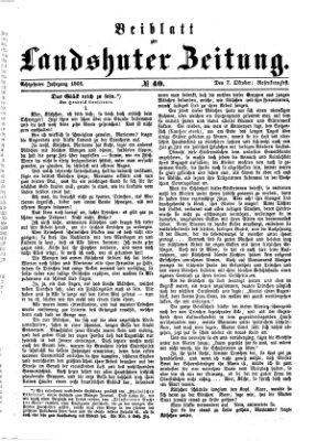 Landshuter Zeitung Sonntag 7. Oktober 1866