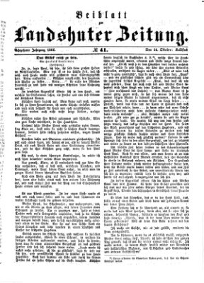 Landshuter Zeitung Sonntag 14. Oktober 1866