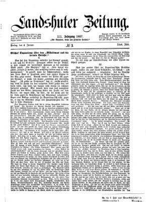 Landshuter Zeitung Freitag 4. Januar 1867