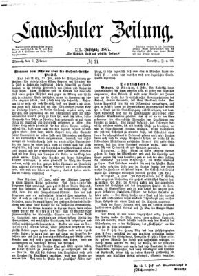 Landshuter Zeitung Mittwoch 6. Februar 1867