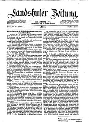 Landshuter Zeitung Freitag 15. Februar 1867