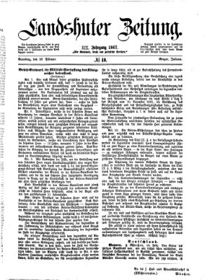 Landshuter Zeitung Samstag 16. Februar 1867