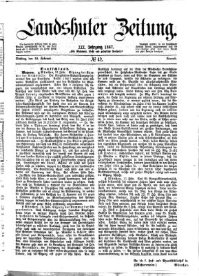 Landshuter Zeitung Dienstag 19. Februar 1867