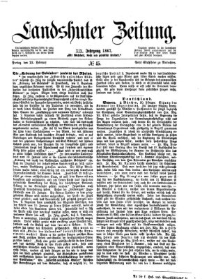 Landshuter Zeitung Freitag 22. Februar 1867