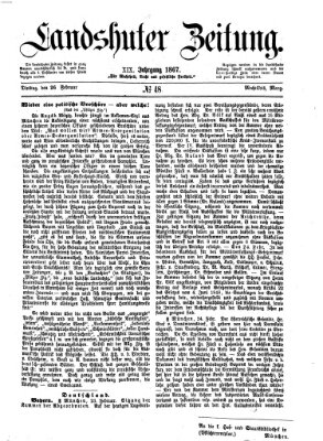 Landshuter Zeitung Dienstag 26. Februar 1867