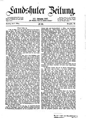 Landshuter Zeitung Samstag 9. März 1867