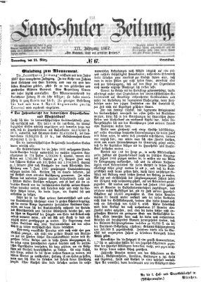 Landshuter Zeitung Donnerstag 21. März 1867