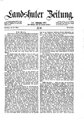 Landshuter Zeitung Samstag 23. März 1867