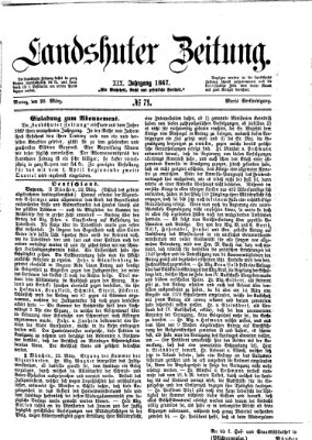 Landshuter Zeitung Montag 25. März 1867