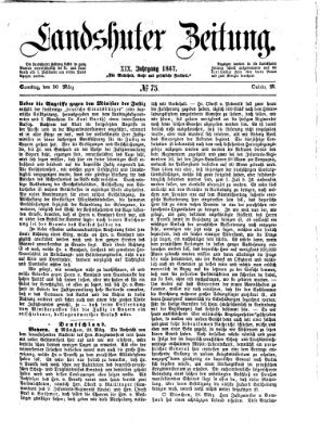 Landshuter Zeitung Samstag 30. März 1867