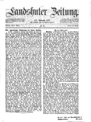 Landshuter Zeitung Dienstag 2. April 1867