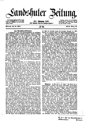 Landshuter Zeitung Mittwoch 24. April 1867