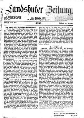 Landshuter Zeitung Mittwoch 1. Mai 1867