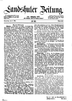 Landshuter Zeitung Donnerstag 2. Mai 1867