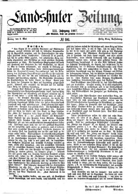 Landshuter Zeitung Freitag 3. Mai 1867