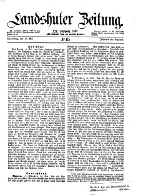 Landshuter Zeitung Donnerstag 16. Mai 1867