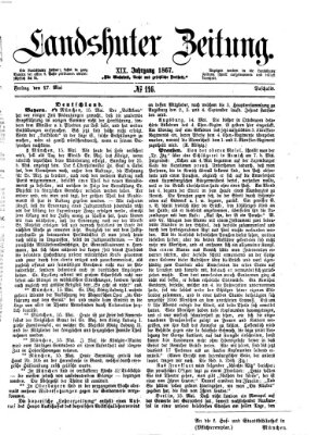 Landshuter Zeitung Freitag 17. Mai 1867