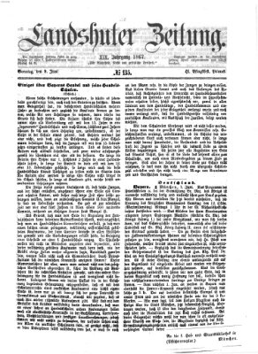 Landshuter Zeitung Sonntag 9. Juni 1867